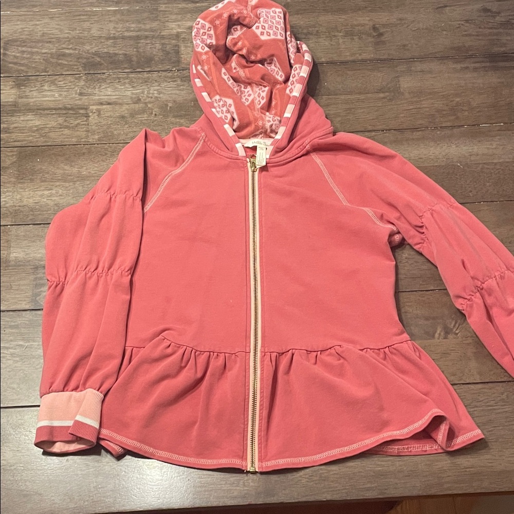 Matilda Jane Coral Kids Sip Up Hoodie with Ruffle Detail